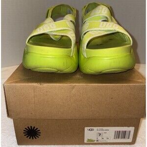 UGG Women's LA Cloud Sandal Volt Green White 1110090 Logo Size 8 #2